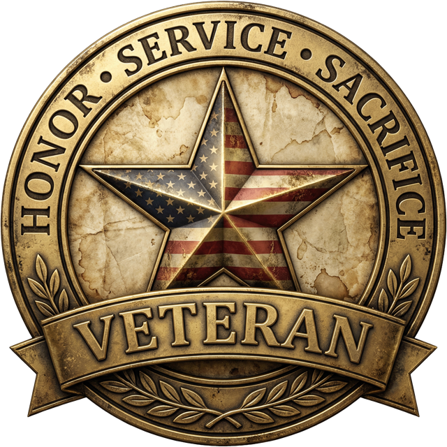 Veteran Star Coin Sticker